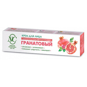 Крем для лица Гранатовый для сухой и чувствительной кожи Невская Косметика Традиционные кремы 40 мл Крем для лица Гранатовый для сухой и чувствительной кожи Невская Косметика Традиционные кремы 40 мл