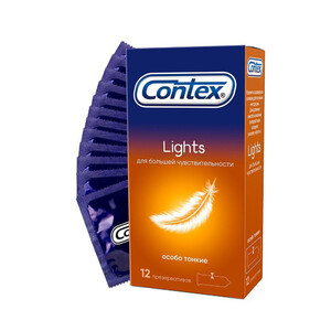 Презервативы Lights из натурального латекса Contex Lights 12 шт Презервативы Lights из натурального латекса Contex Lights 12 шт