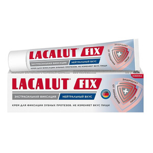 Крем экстра-сильной фиксации зубных протезов с нейтральным вкусом Lacalut Fix 70  г