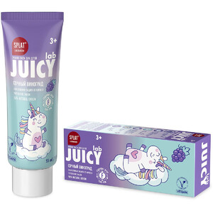 Зубная паста детская со вкусом Виноград со фтором Splat Juicy Lab 55 мл Зубная паста детская со вкусом Виноград со фтором Splat Juicy Lab 55 мл