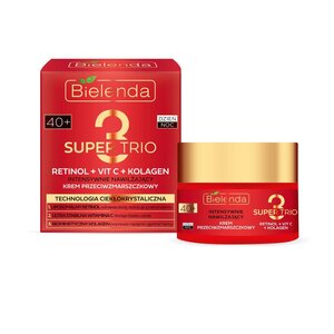 Крем против морщин интенсивно увлажняющий 40+ Bielenda Super trio retinol+vit C+kolagen 50 мл Крем против морщин интенсивно увлажняющий 40+ Bielenda Super trio retinol+vit C+kolagen 50 мл