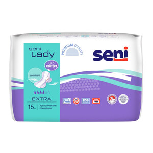 Прокладки урологические для женщин Extra Seni Lady 15 шт Прокладки урологические для женщин Extra Seni Lady 15 шт