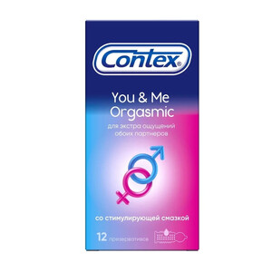 Презервативы из натурального латекса Contex You&Me Orgasmic 12 шт Презервативы из натурального латекса Contex You&Me Orgasmic 12 шт