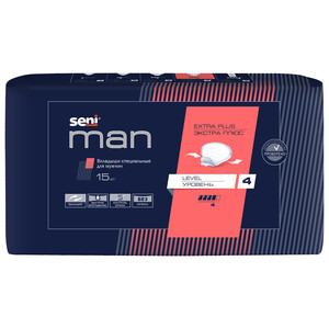 Вкладыши специальные для мужчин Extra Plus Level4 15(экстра плюс уровень 4) Seni Man 15  шт