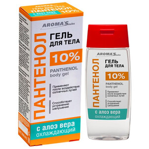 Гель для тела Пантенол 10% охлаждающий с алоэ вера AROMA'Saules 100 мл Гель для тела Пантенол 10% охлаждающий с алоэ вера AROMA'Saules 100 мл