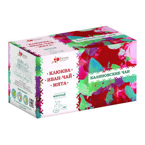 Напиток чайный Иван-чай мята клюква ф/п 1,8г N20 Калина Акварель 20  шт