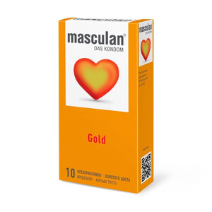 Презервативы золотого цвета, с ароматом ванили Masculan Gold 10  шт