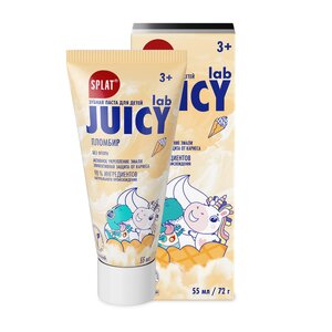 Зубная паста детская 3+ без фтора со вкусом Пломбир Splat Juicy Lab 55 мл Зубная паста детская 3+ без фтора со вкусом Пломбир Splat Juicy Lab 55 мл