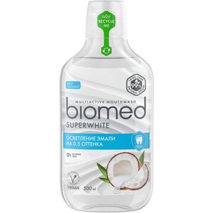 Ополаскиватель для полости рта комплексный Отбеливание с кокосом Biomed 500 мл Ополаскиватель для полости рта комплексный Отбеливание с кокосом Biomed 500 мл
