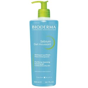 Гель для лица очищающий с помпой Bioderma Sebium 500 мл Гель для лица очищающий с помпой Bioderma Sebium 500 мл