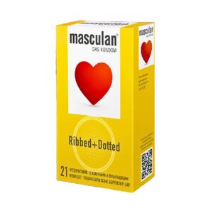 ПрезервативыRibbed+Dotted (с колечками и пупырышками) Masculan Ribbed+Dotted 21  шт