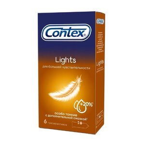 Презервативы Lights из натурального латекса Contex Lights 6 шт Презервативы Lights из натурального латекса Contex Lights 6 шт