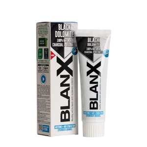 Зубная паста отбеливающая для удаления пятен и укрепления эмали Dolomite BlanX Black 75  мл