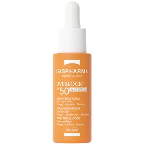 Сыворотка солнцезащитная увлажняющая с эффектом сияния SPF50 ISISPHARMA Uveblock 28 мл Сыворотка солнцезащитная увлажняющая с эффектом сияния SPF50 ISISPHARMA Uveblock 28 мл