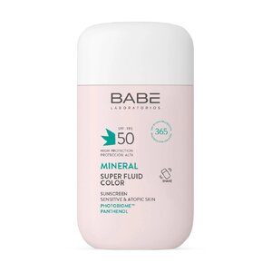 Супер флюид минеральный солнцезащитный SPF50 с тонирующим эффектом для чувствительной атопической кожи 50мл BABE Laboratorios 50  мл