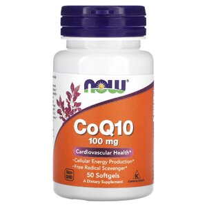Кофермент Q10 100мг капсулы 640мг №50 NOW Кофермент Q10 100мг капсулы 640мг №50 NOW