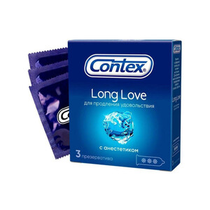 Презервативы Long Love с анестетиком из натурального латекса Contex Long Love 3 шт Презервативы Long Love с анестетиком из натурального латекса Contex Long Love 3 шт