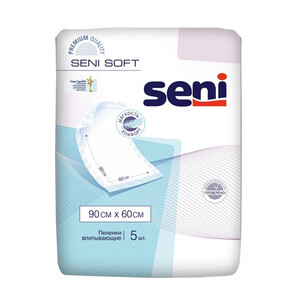 Пеленки одноразовые (впитывающие) 90*60 см Seni Soft 5 шт Пеленки одноразовые (впитывающие) 90*60 см Seni Soft 5 шт