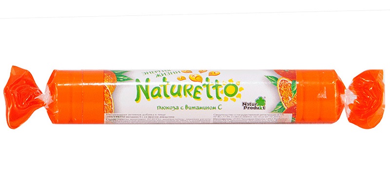 Naturetto глюкоза с витамином С со вкусом апельсина N17 Naturetto