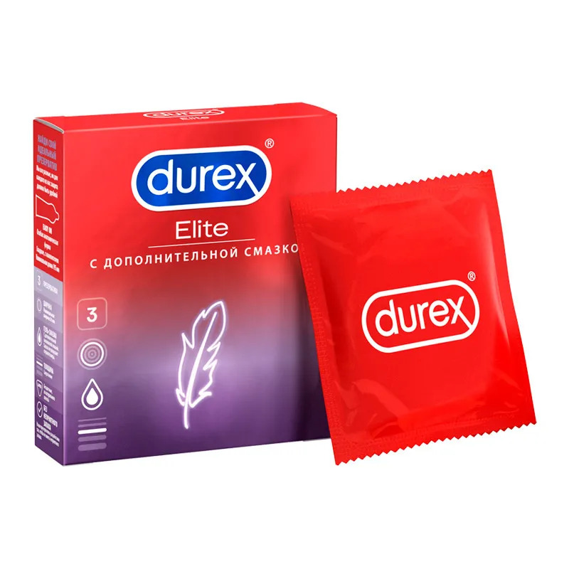 Презервативы сверхтонкие, с дополнительной смазкой Durex Elite 3  шт