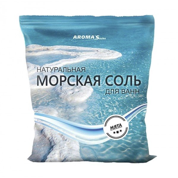 Соль морская для ванн с экстрактом мяты перечной AROMA’Saules 1  кг