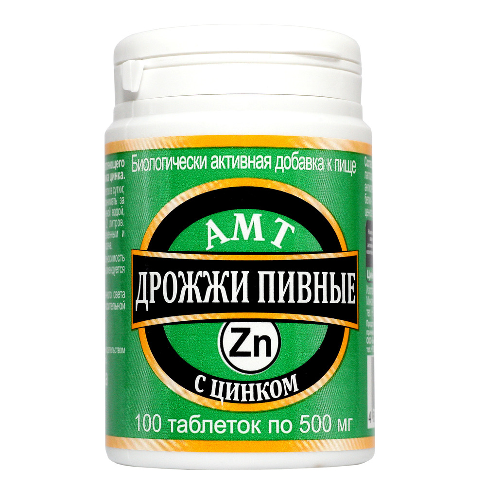 Дрожжи АМТ пивные с цинком (Zn) 500мг N100 Amateg