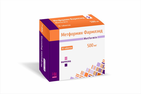 Метформин Фармлэнд таблетки 500мг N30 Метформин Фармлэнд таблетки 500мг N30
