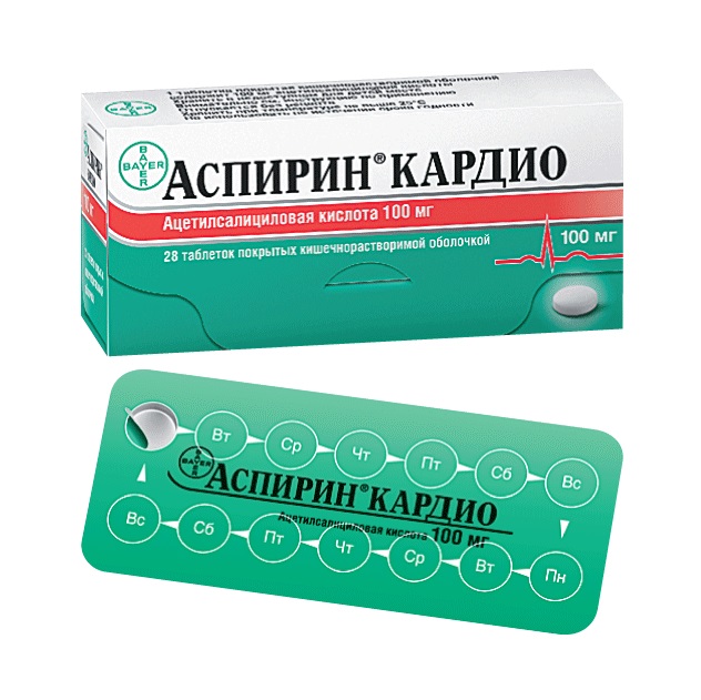 Аспирин кардио таблетки покрытые оболочкой 100мг N28