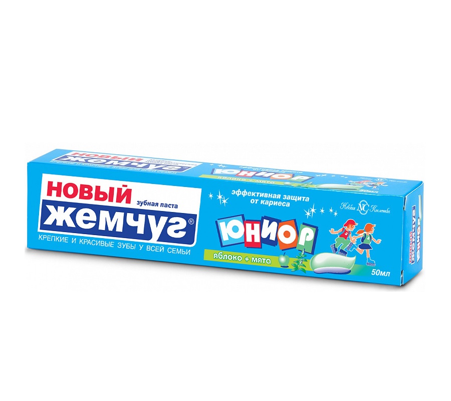 Зубная паста Юниор Яблоко и мята Невская Косметика Новый жемчуг 50  мл