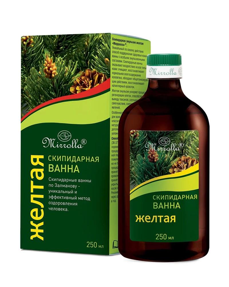 Скипидарная эмульсия для ванн, желтая Mirrolla 250  мл