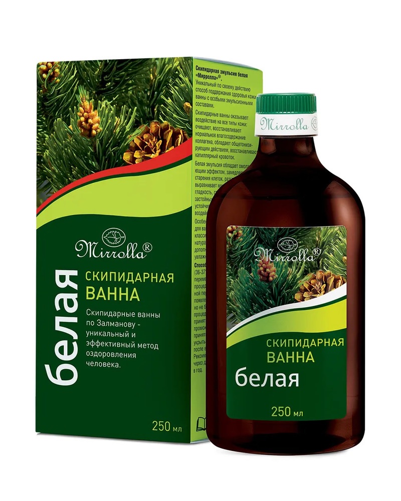 Скипидарная эмульсия для ванн, белая Mirrolla 250  мл