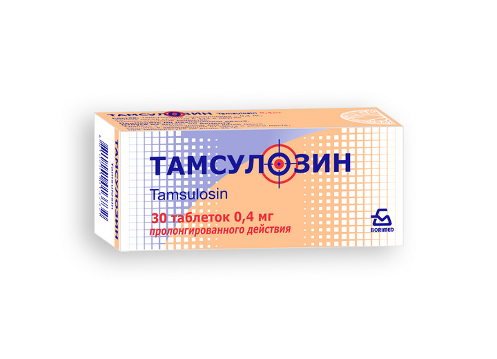 Тамсулозин таблетки пролонгированного действия 0.4мг N30 Тамсулозин таблетки пролонгированного действия 0.4мг N30