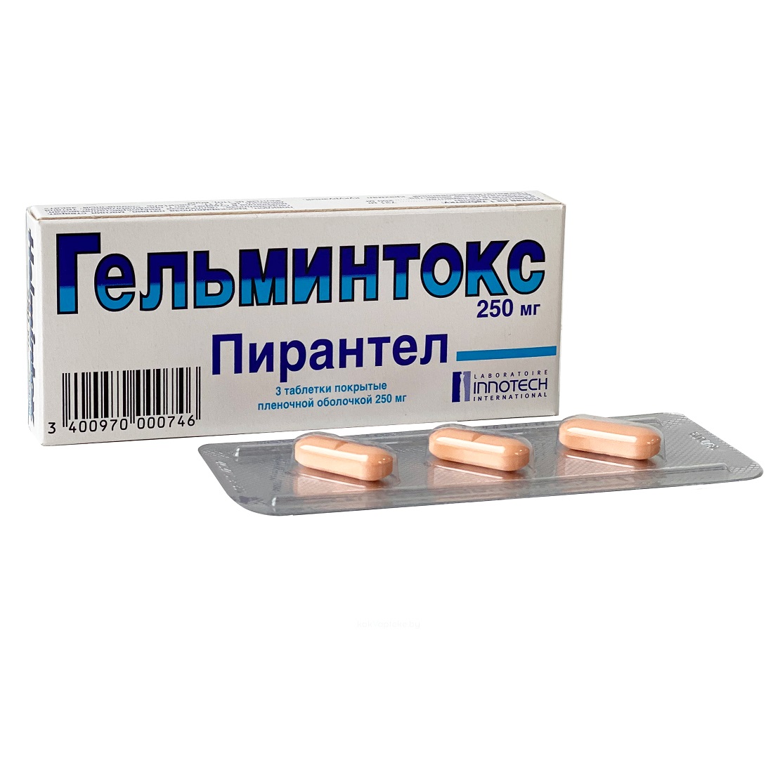 Гельминтокс таблетки покрытые оболочкой 250мг N3