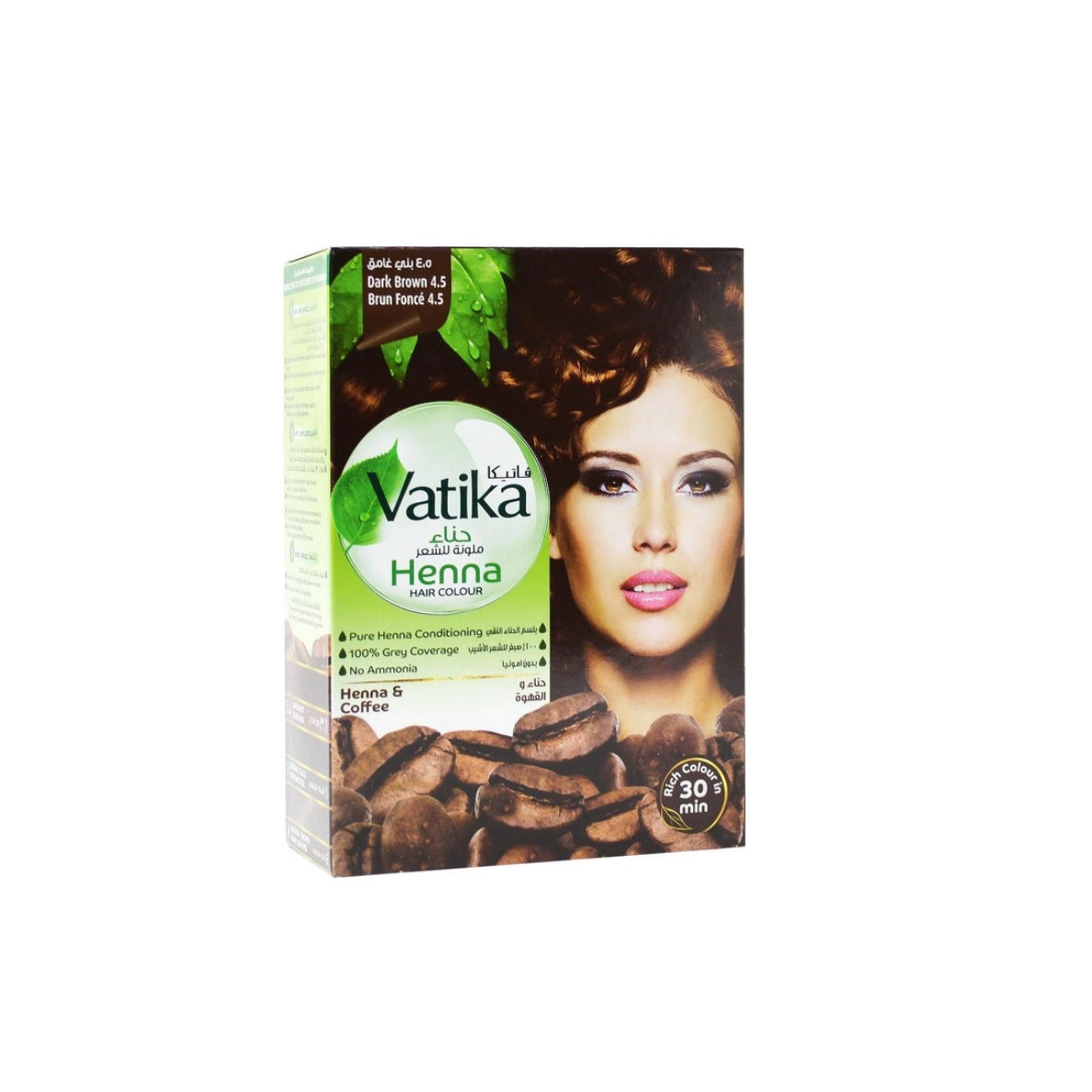 Хна для волос натуральный темный коричневый пакетики 6*10 Dabur Vatika 60  г Хна для волос натуральный темный коричневый пакетики 6*10 Dabur Vatika 60  г