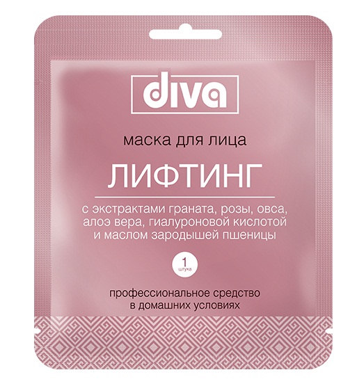 Маска для лица на тканевой основе Лифтинг Diva 1  шт Маска для лица на тканевой основе Лифтинг Diva 1  шт