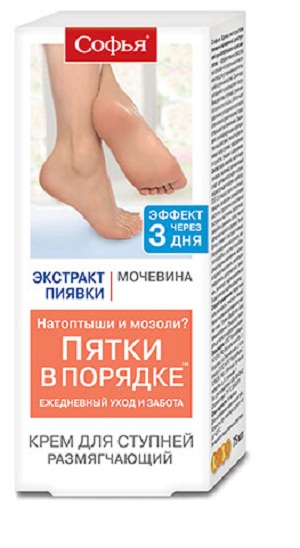 Софья экстр.пиявки/мочевина крем д/ступней 75мл Софья