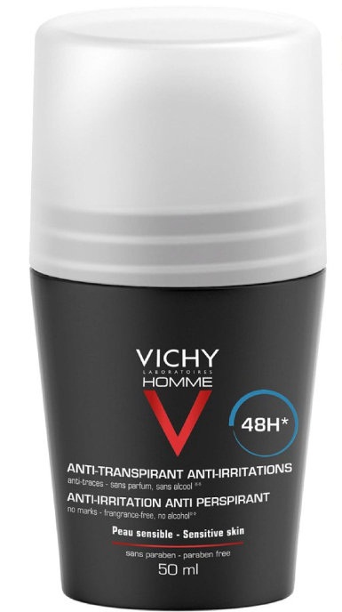 Дезодорант-антиперспирант шариковый для мужчин 48часов против пятен Vichy Homme 50  мл
