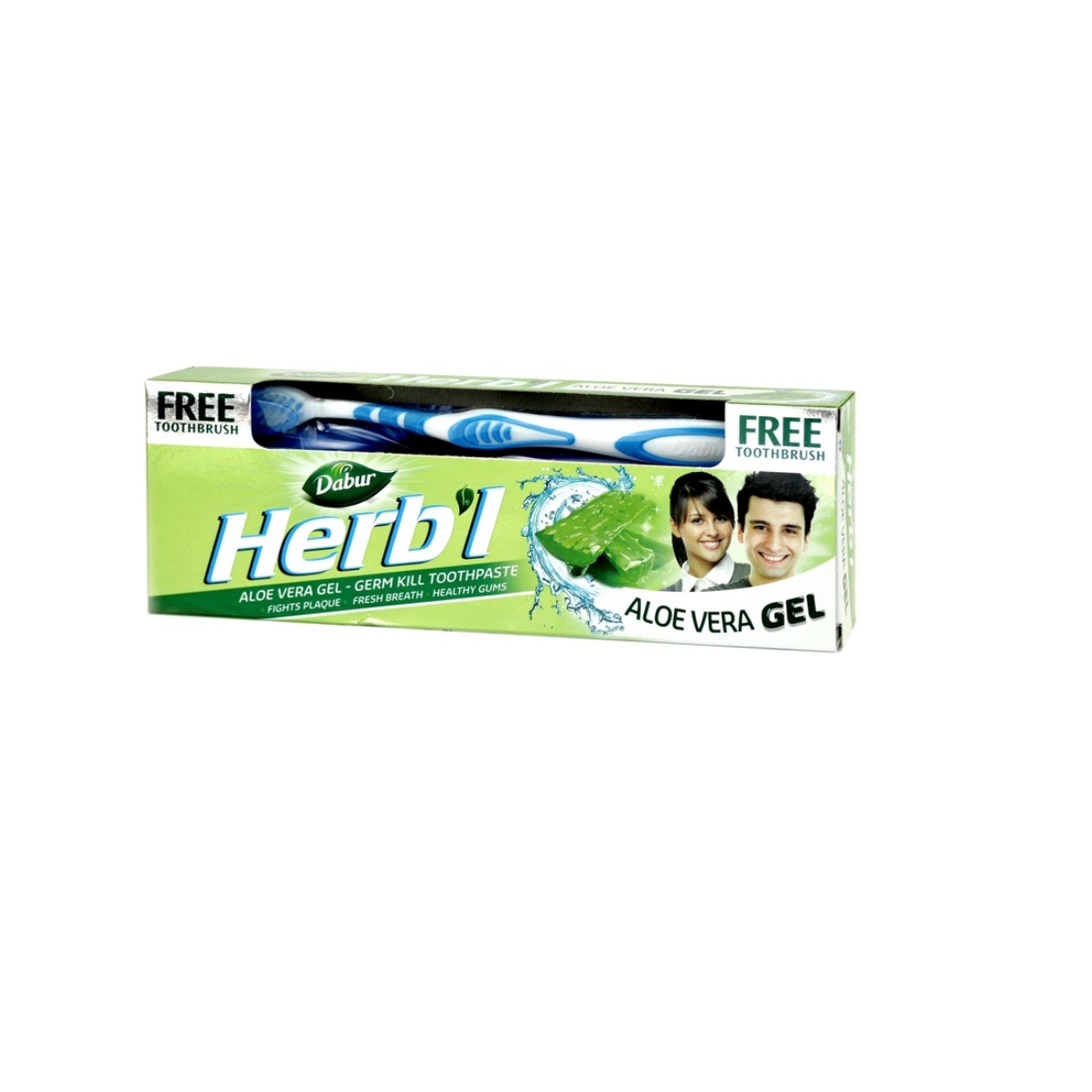 Паста зубная гелевая травяная с Алоэ вера + щетка зубная Dabur 150  г