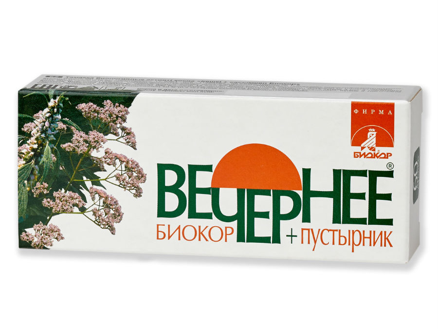 Вечернее+ Пустырник Биокор драже 0,18г N60 Биокор