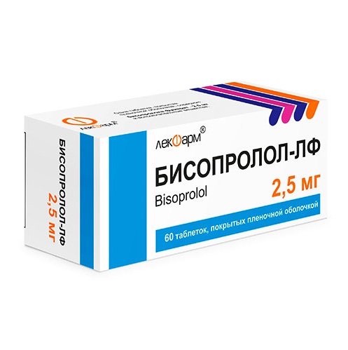 Бисопролол-ЛФ таблетки покрытые оболочкой 2,5мг N60
