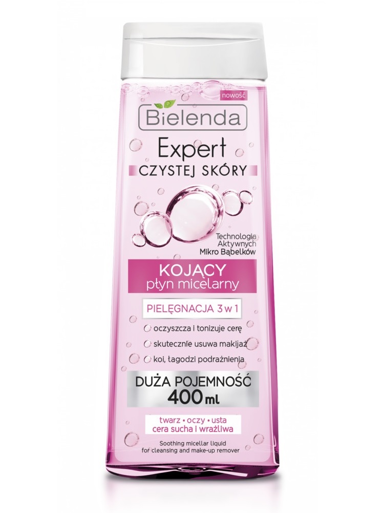 Успокаивающая мицеллярная вода 3в1 Bielenda Clean Skin Expert 400  мл