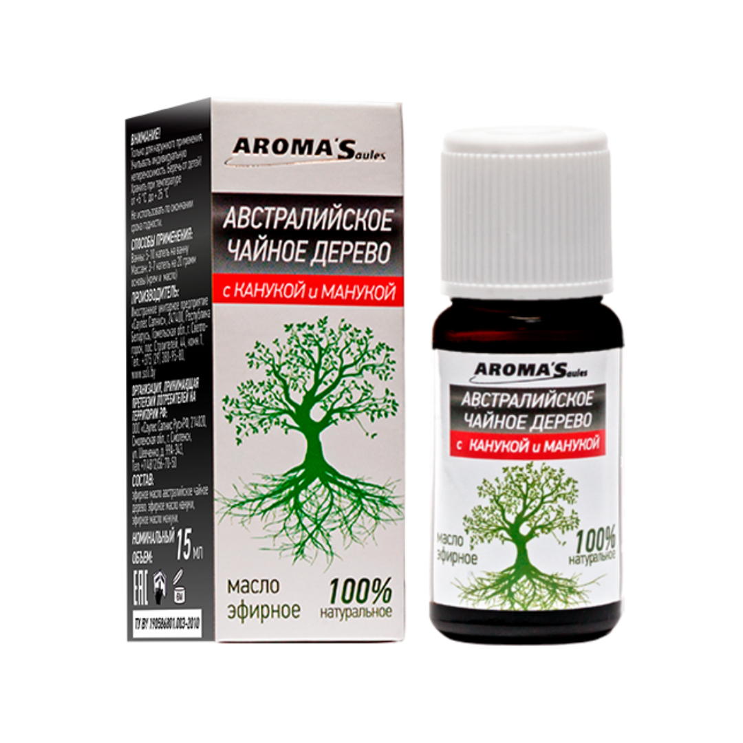 Масло Саулес эфирное Австралийское чайное дерево с канукой и манукой AROMA’Saules 15  мл