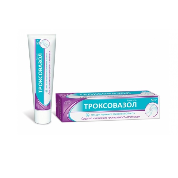 Троксовазол гель для наружного применения 20мг/г туба 50г Троксовазол гель для наружного применения 20мг/г туба 50г