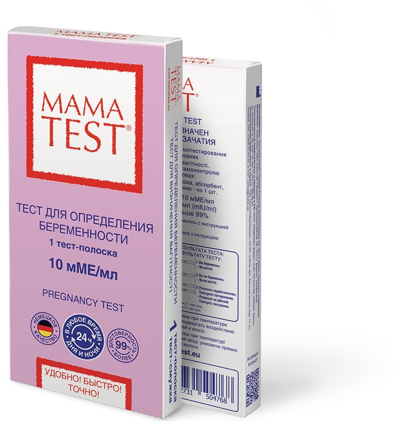 Тест для определения беременности MAMA TEST N1 чув.10мМЕ/мл Mama Test 1″