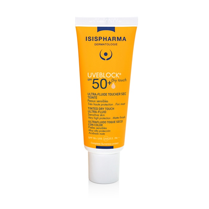 Флюид «сухое прикосновение» тонирующий, светлый тон SPF 50+ ISISPHARMA Uveblock 40  мл