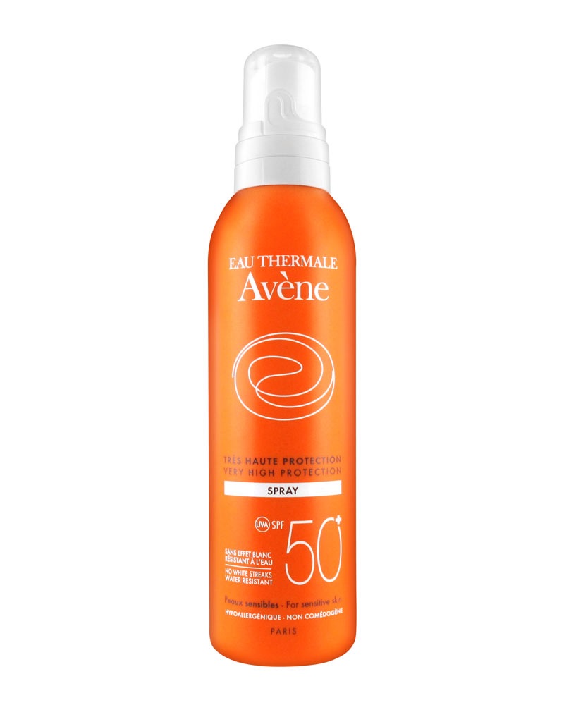 Солнцезащитный спрей для чувствительной кожи SPF 50+ Avene Sun 200  мл