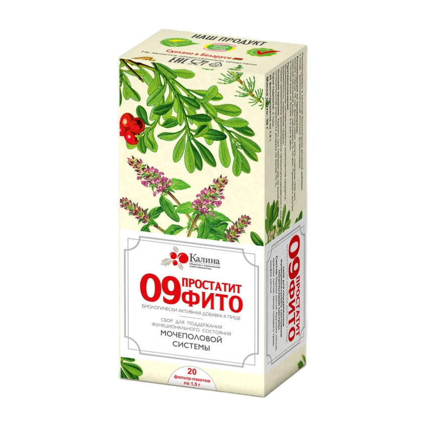 09 Простатитфито сбор фильтр-пакеты 1,5г N20 Калина Фито