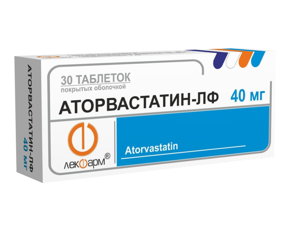 Аторвастатин-ЛФ таблетки 40мг N30 Аторвастатин-ЛФ таблетки 40мг N30