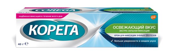 Корега Освежающий вкус Крем для фиксации зубных протезов 40г Corega