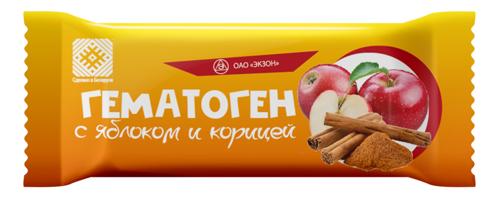 Гематоген с яблоком и корицей 40г Экзон